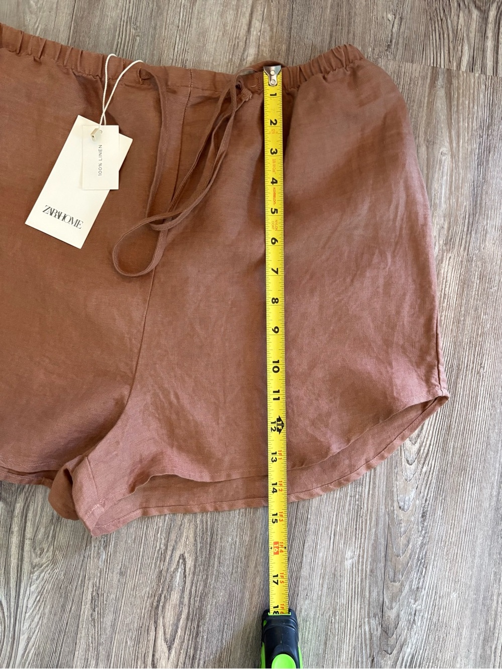 NWT ZARA HOME 100% LINEN SHORTS MEDIUM - BROWN ⭐️BEST OFFER⭐️ END OF SUMMER💕 - Picture 5 of 8
